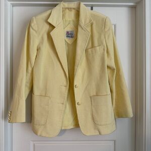 Kathy Davis Pale Yellow Corduroy Blazer